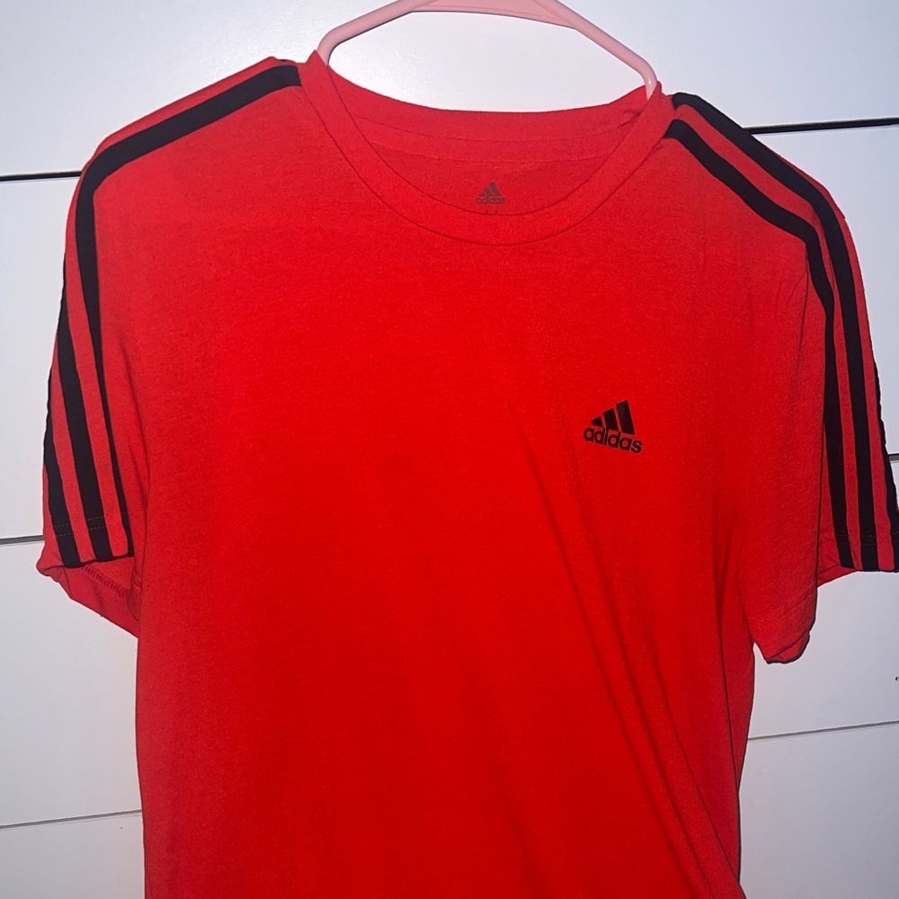 red adidas shirt